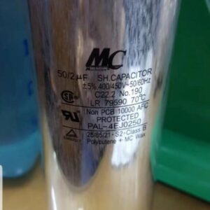 KAPASITOR 3 KAKI AC MEREK MC | 50/2 uF / MIKRO